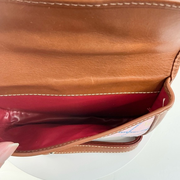 Dooney & Bourke Pink Argyle Logo Wristlet w/ Leather Trim & Red Lining - Picture 7 of 7